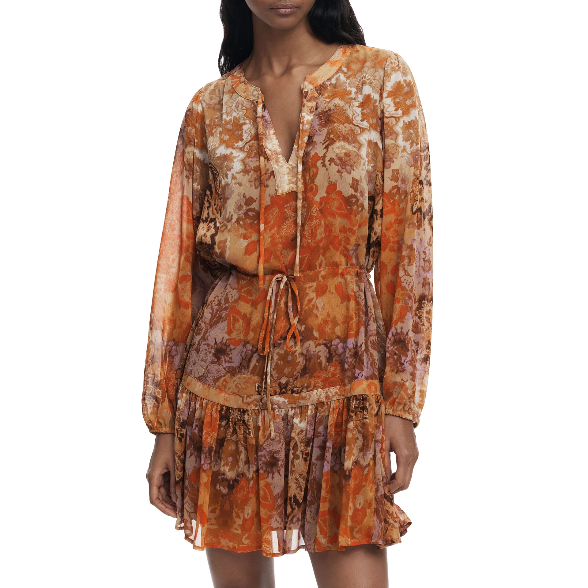 Desigual Vestido Bohoshort Laranja