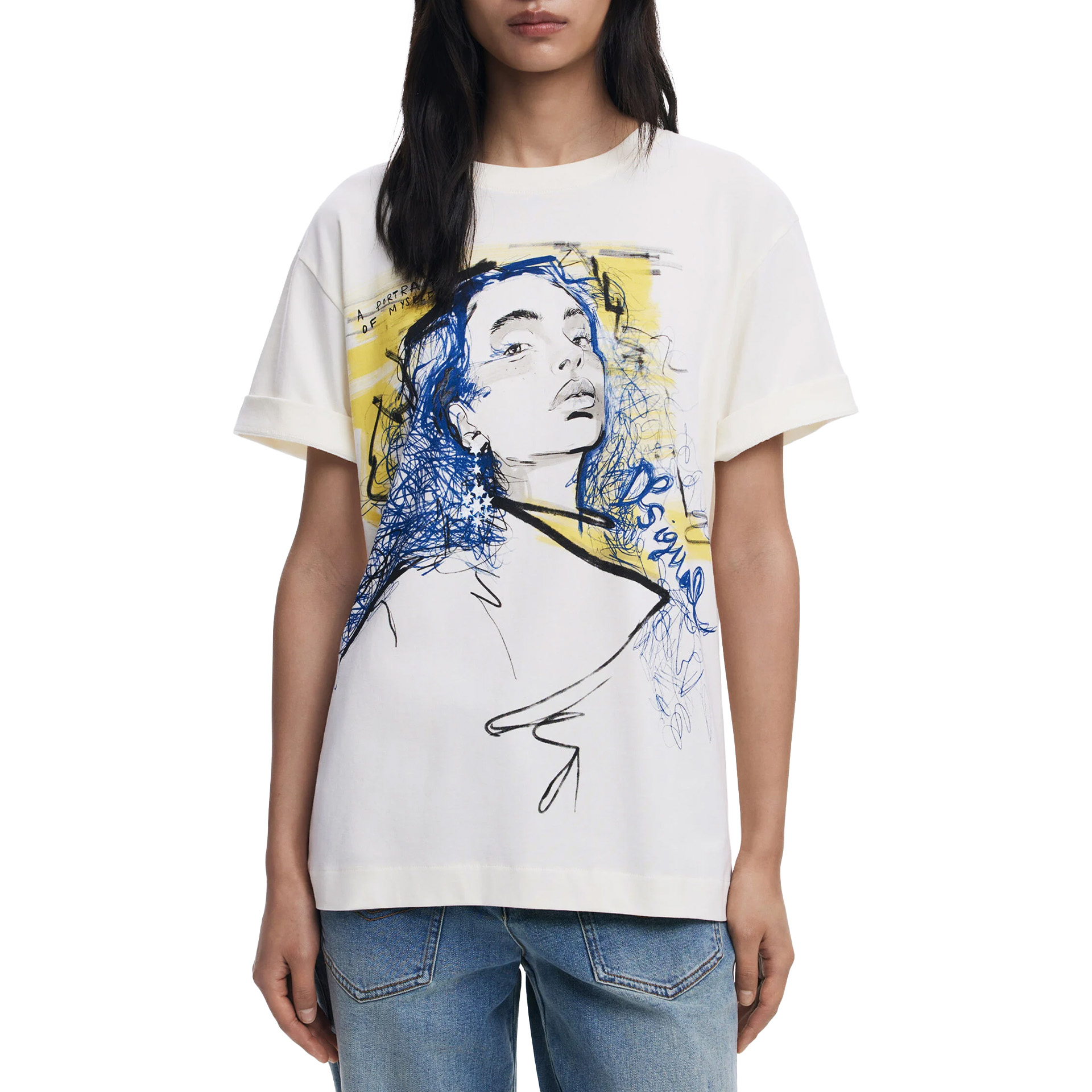 Desigual T-shirt Portrait Branco