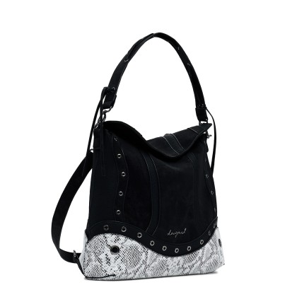 Desigual Mochila Snake Patch Jersey 2.0 Mini Preto