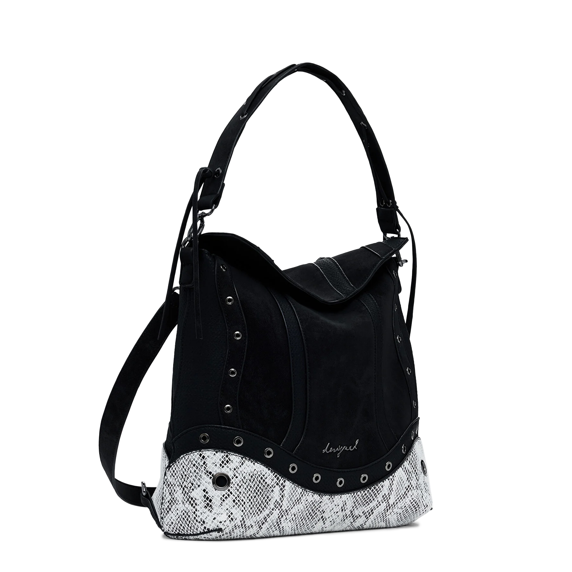 Desigual Mochila Snake Patch Jersey 2.0 Mini Preto