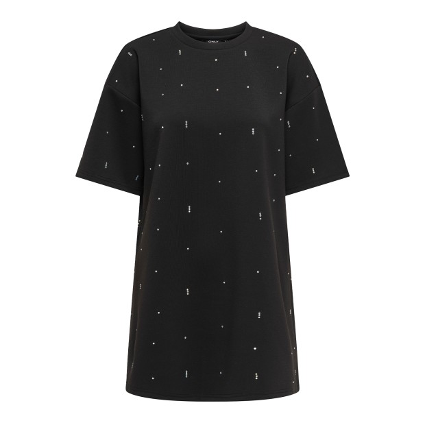 Only  Vestido Edel  Sparkle Ub Swt Black W. Rhinest