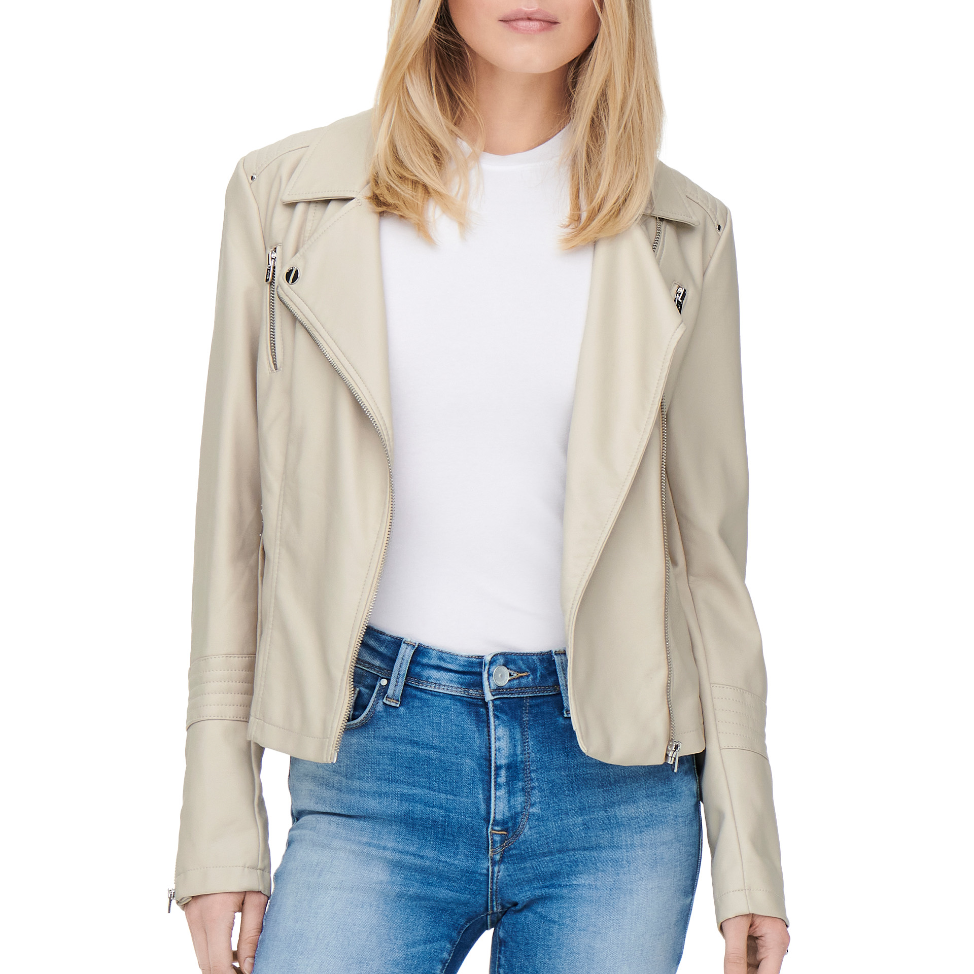 Only Onlgemma Faux Leather Biker Otw Noos Silverlining