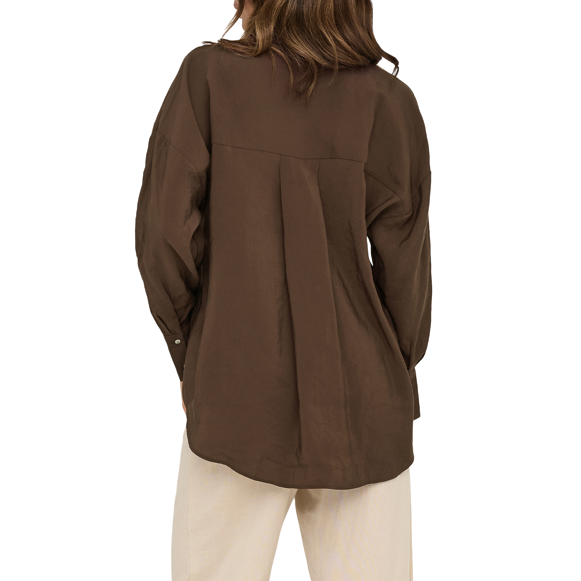 Only Onlzazima L/s Loose Shirt Wvn Noos Chestnut