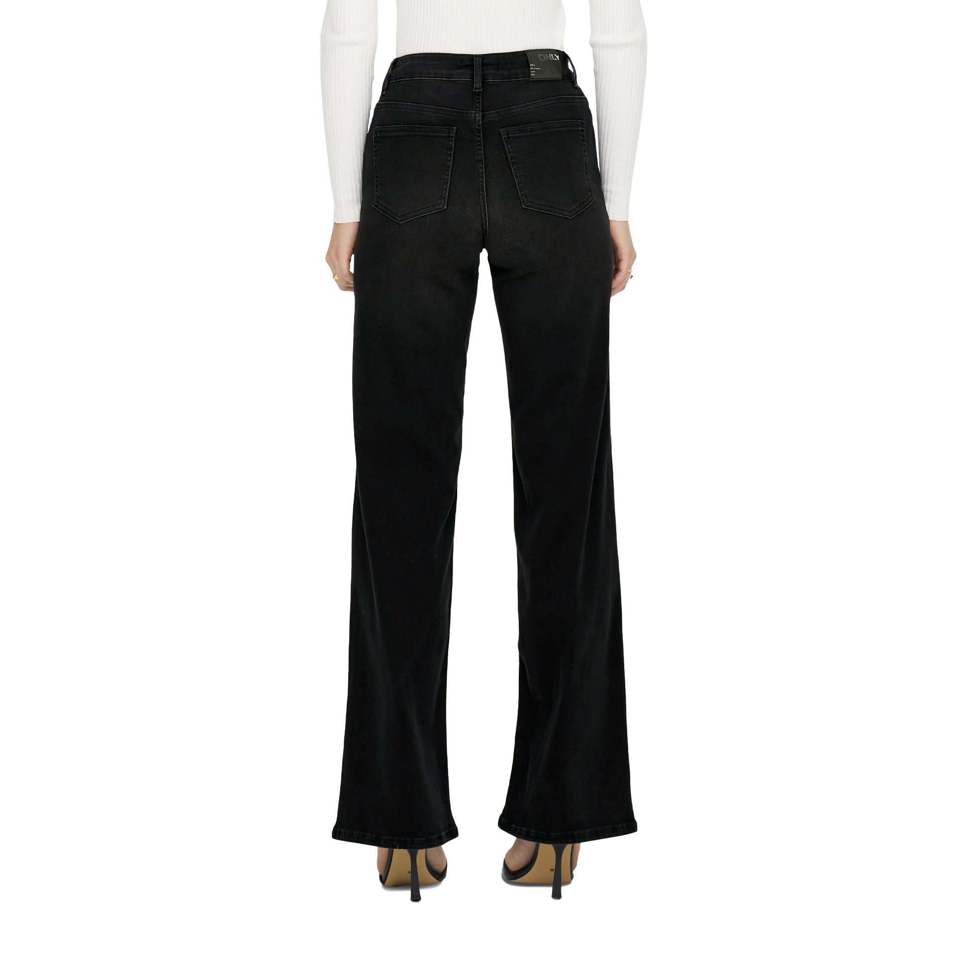 Only Onlmadison Blush Hw Wide Dnm Cro099 Noos Washed Black