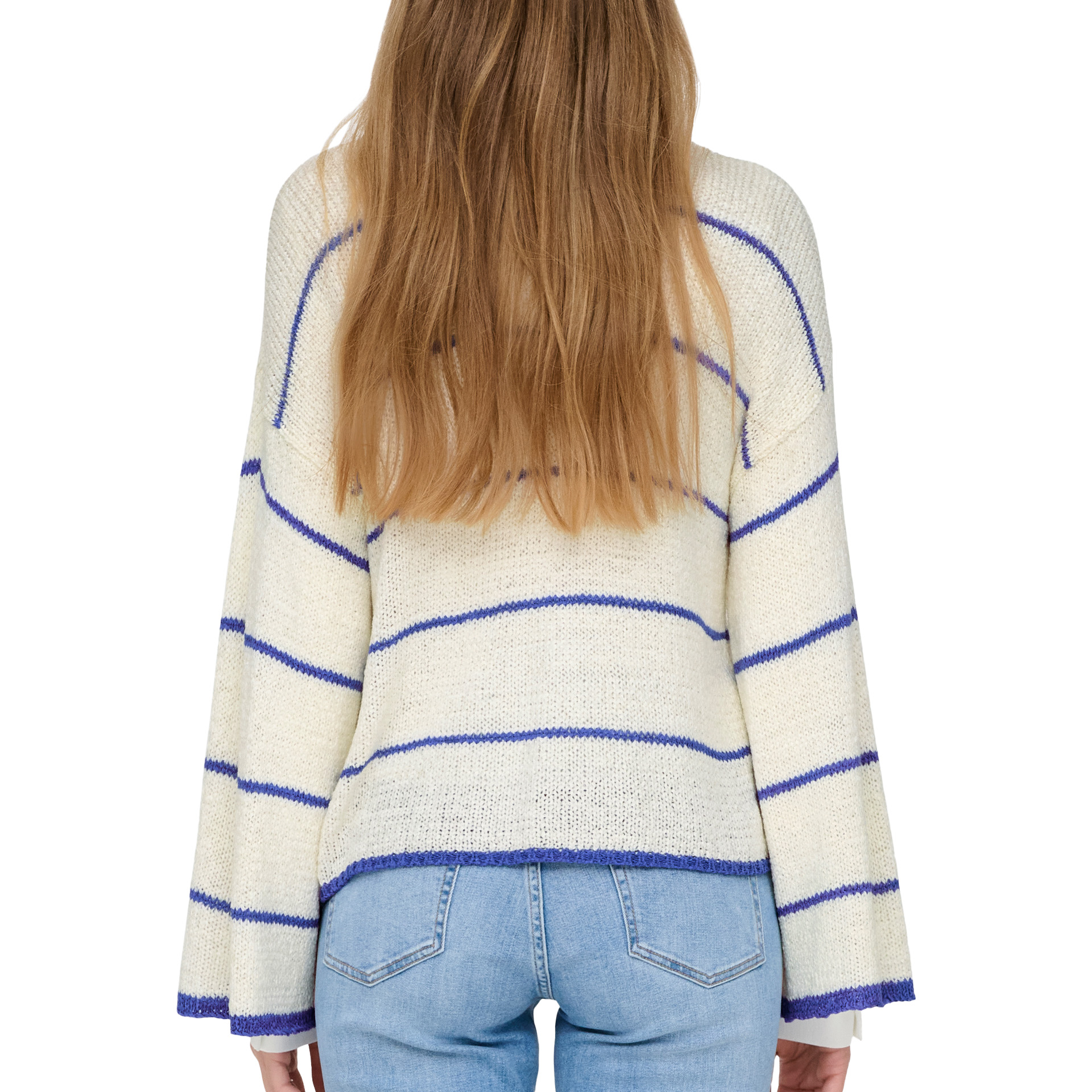 Only Onlgeena 7/8 Stripe O-neck Knt