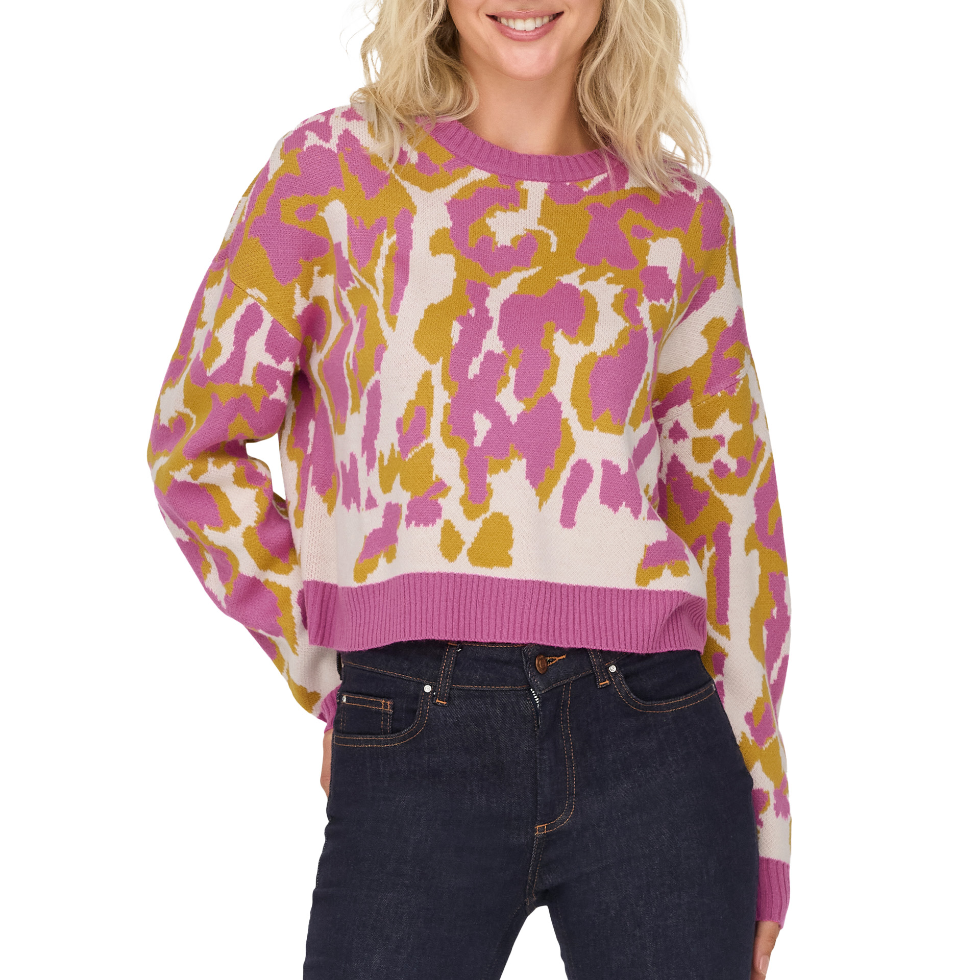 Only Onlflair Ls O-neck Cc Knt Superpink