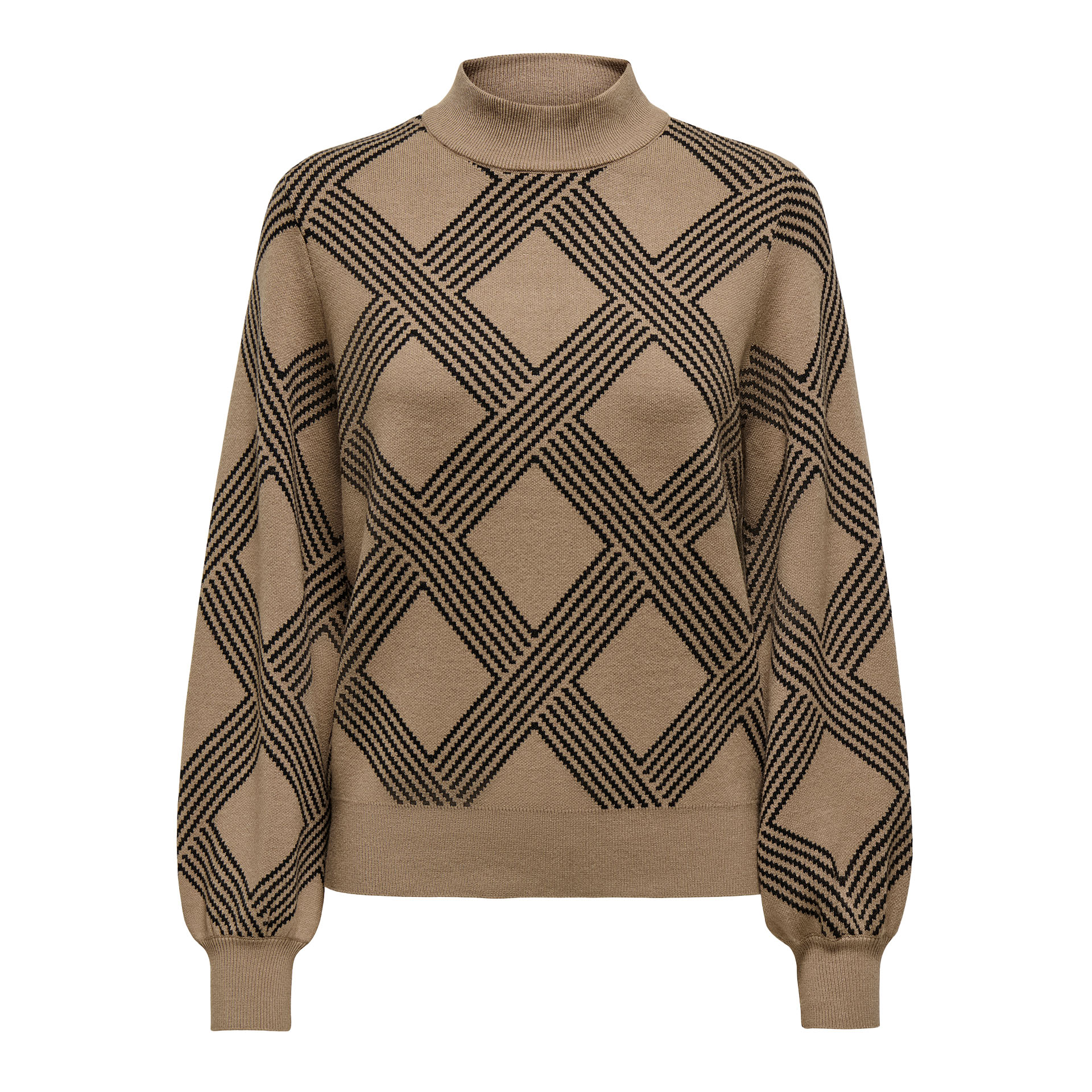 Only Camisola Anny Jq O-Neck Knt Cocoa Créme Black We