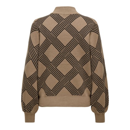 Only  Camisola Anny  Jq O-Neck Knt Cocoa Crme Black We