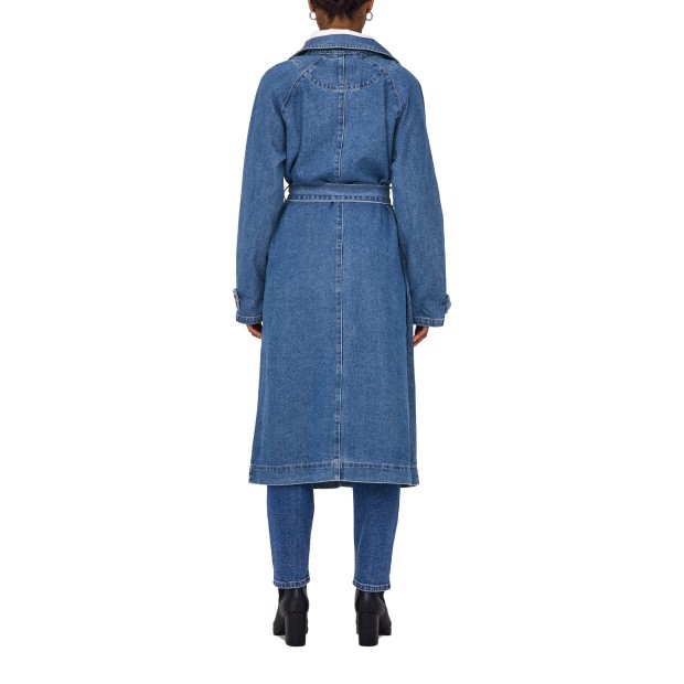 Only Onlmalou Belted Trench Dnm Gua Fw Medium Blue Denim