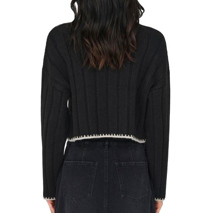 Only Onlchick Stitch Ls Highneck Knt Noos Black Only Onlchick Stitch Ls Highneck Knt Noos Black