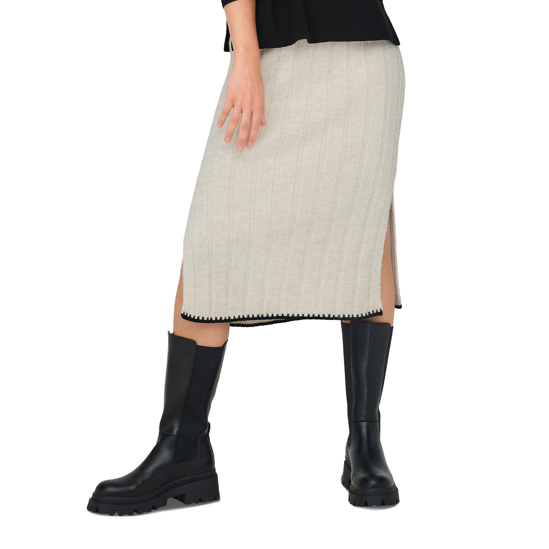 Only Onlchick Stitch Mv Skirt Knt Pumicestone