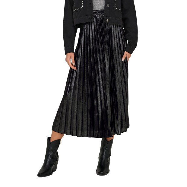 Only  Saia Lyon Pleated Shine Jrs  Black