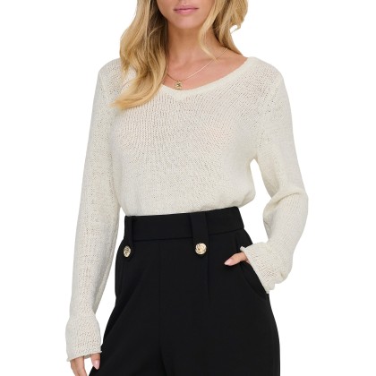 Only Onlgeena L/s V-neck Knt Noos Clouddancer