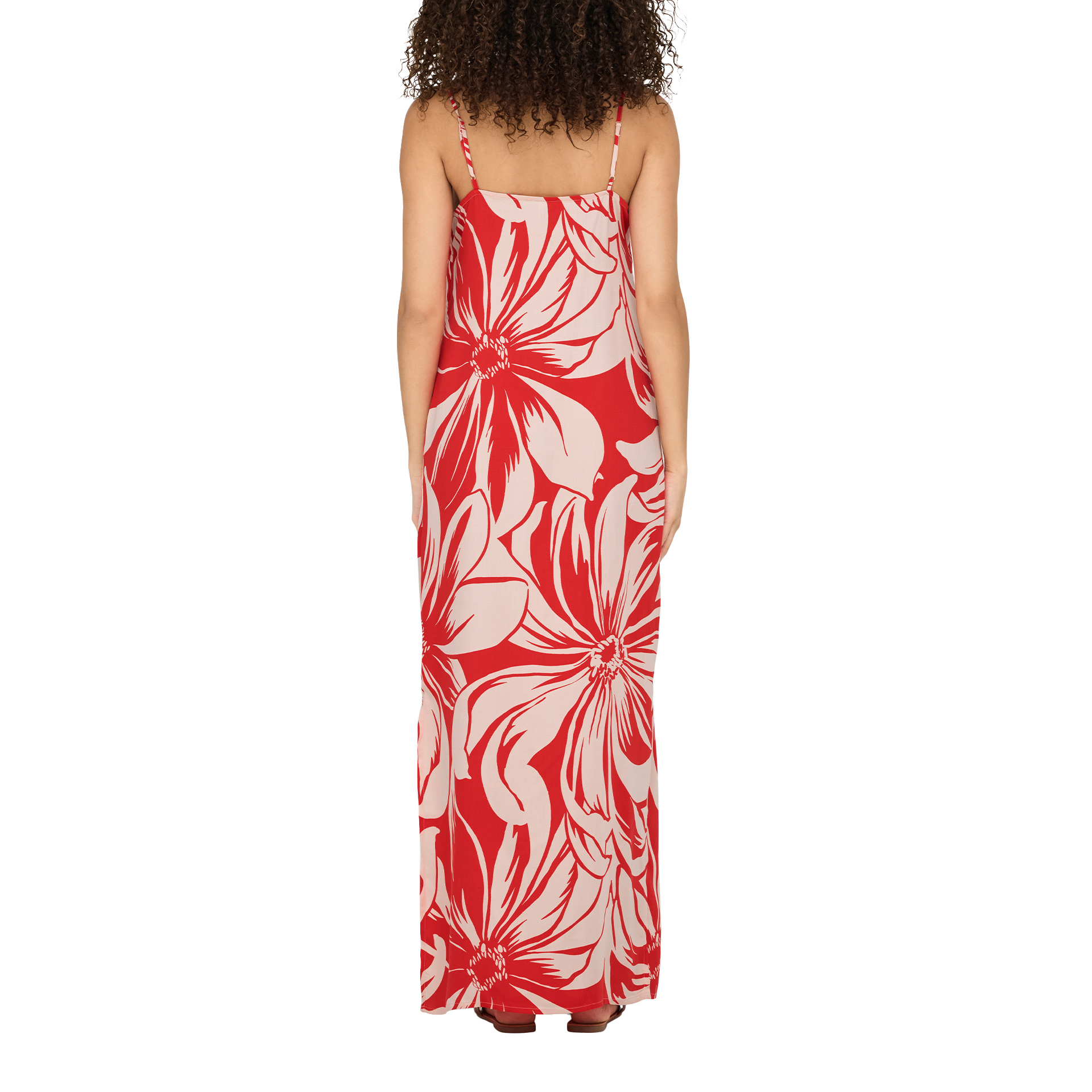 Only Onlmilly S/l Long Dress Ptm Flame Scarlet Miley Mega Flower
