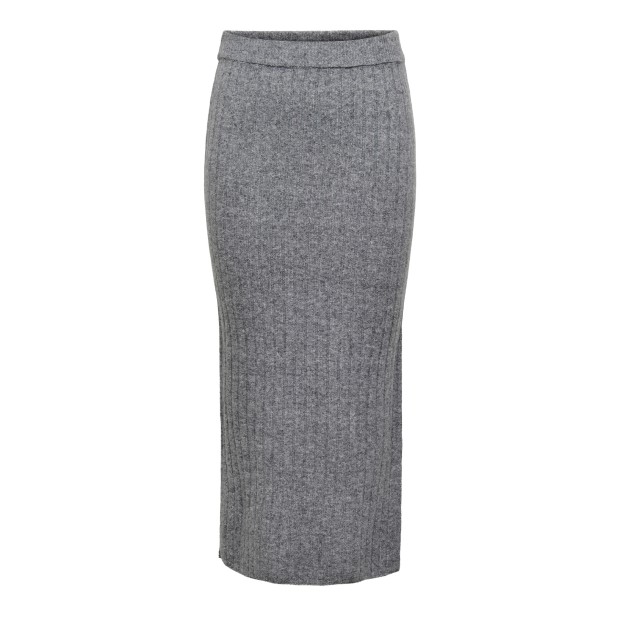 Only  Saia Jeanett Life Rib Long Knt Medium Grey Melan