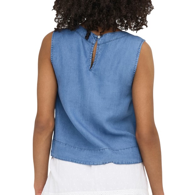 Only Onlpema-dorsi Sl Top Dnm Cs Yor Medium Blue Denim