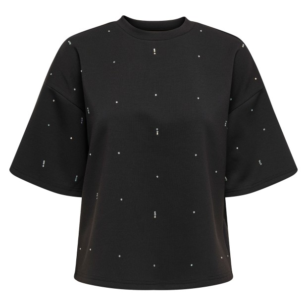 Only  Top Edel  Sparkle Ub Swt Black W. Rh