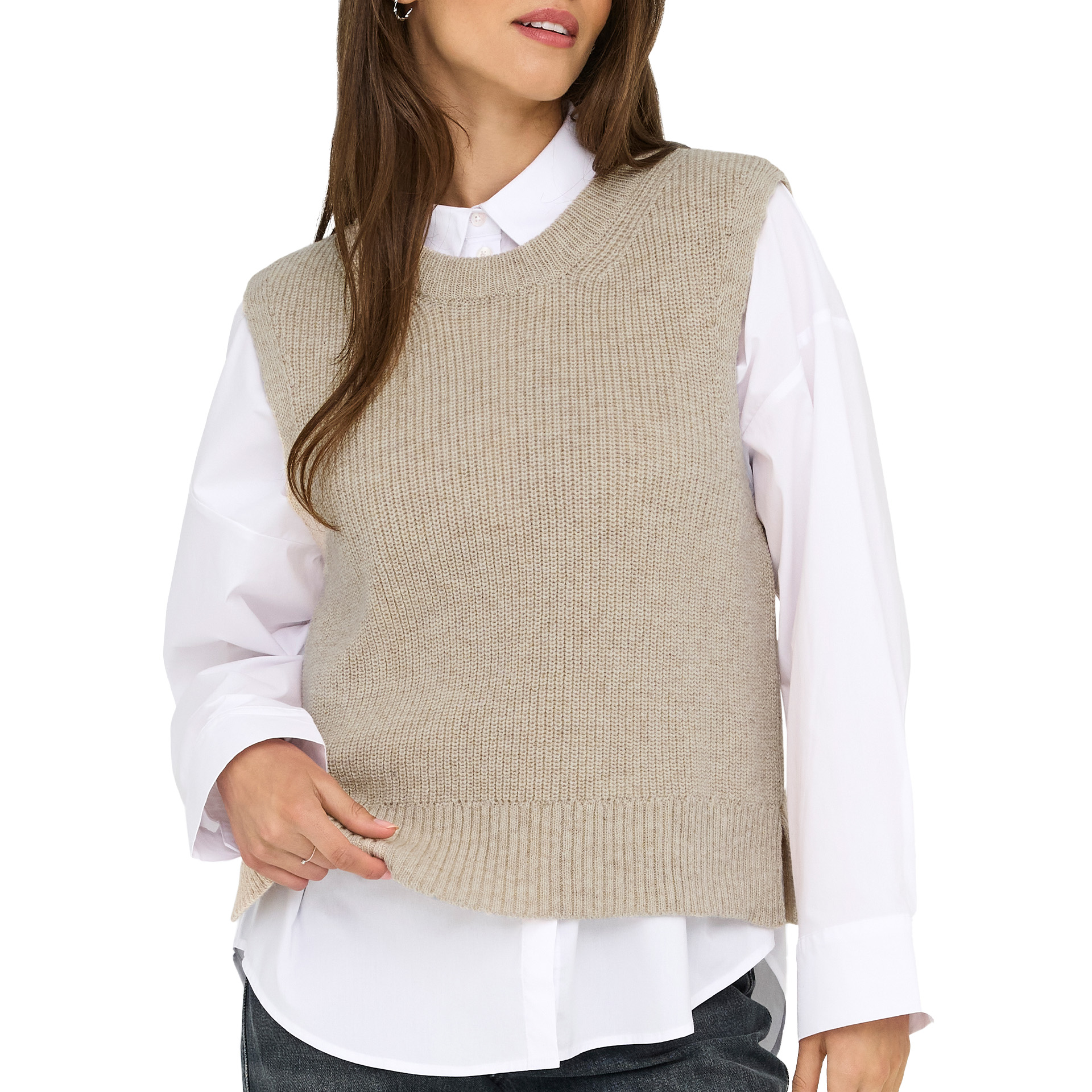 Only Colete Paris Life Sl Slit Knt Pumice Stone W. Melan