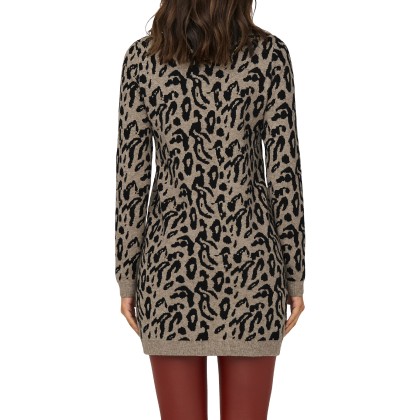 Only  Vestido Jenni  Knt Nca Fossil Black Leo