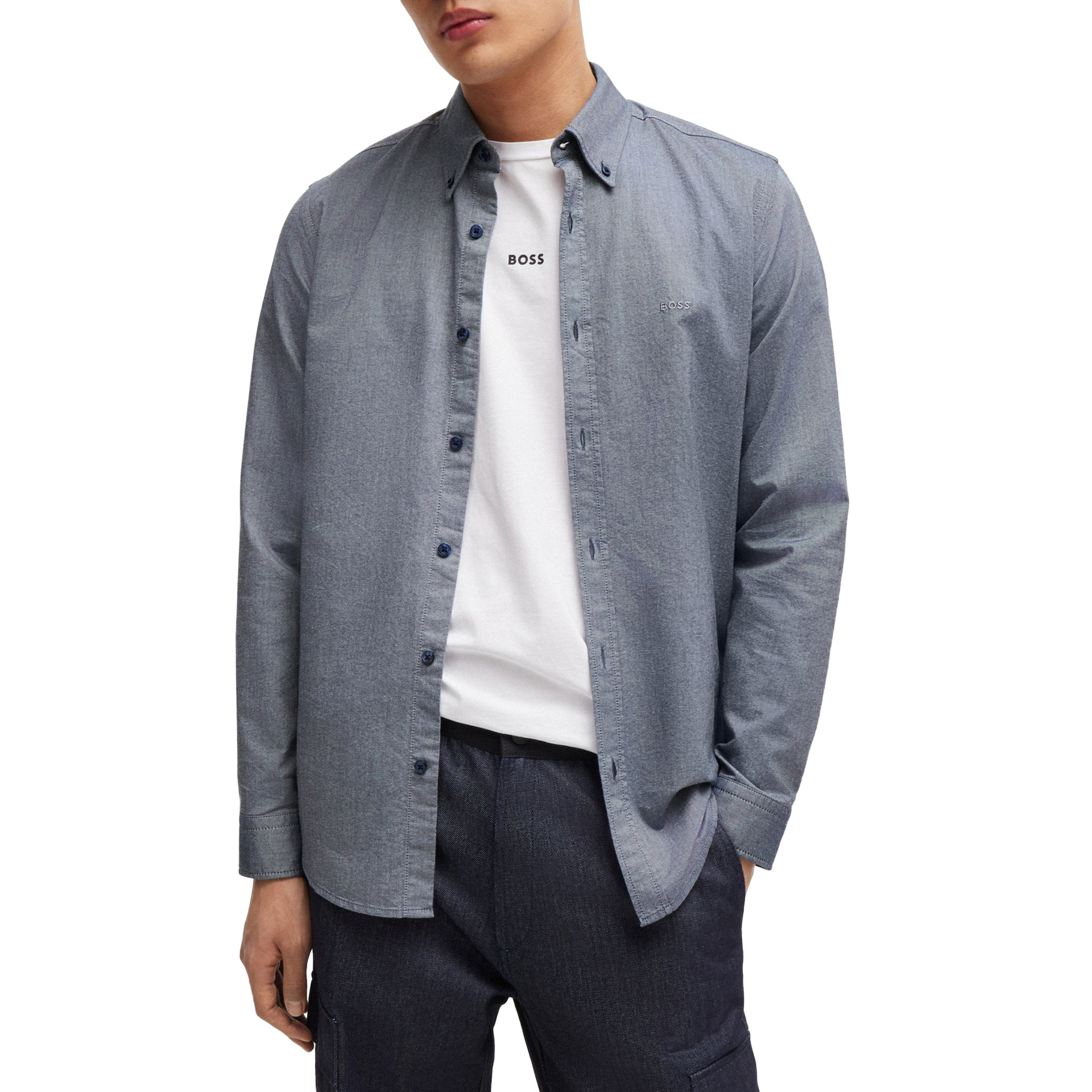 BOSS Camisa Rickert M Navy