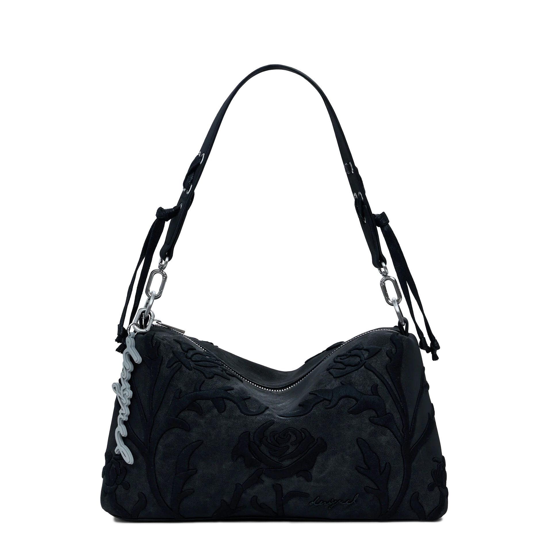 Desigual Mala Romeo Floral Total Black Bergamo Preto