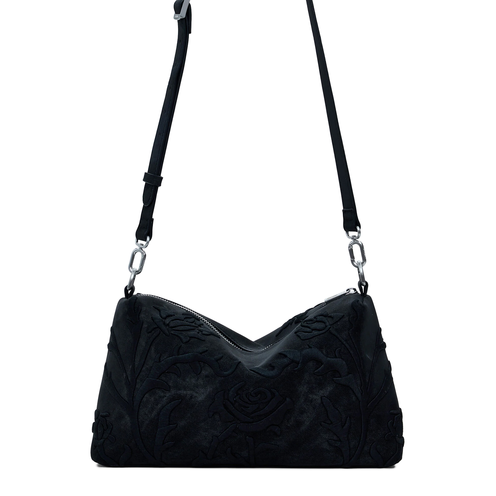 Desigual Mala Romeo Floral Total Black Bergamo Preto