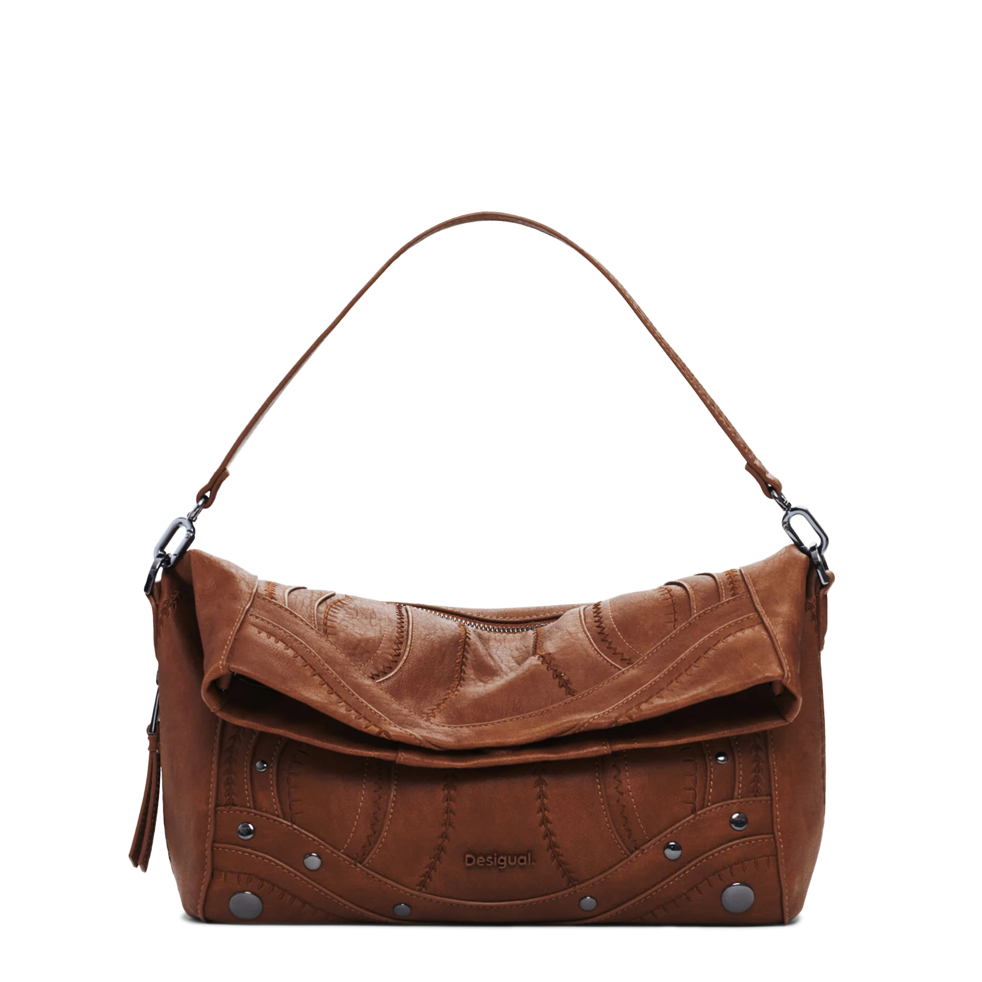 Desigual Mala Embro Patch Loverty Castanho