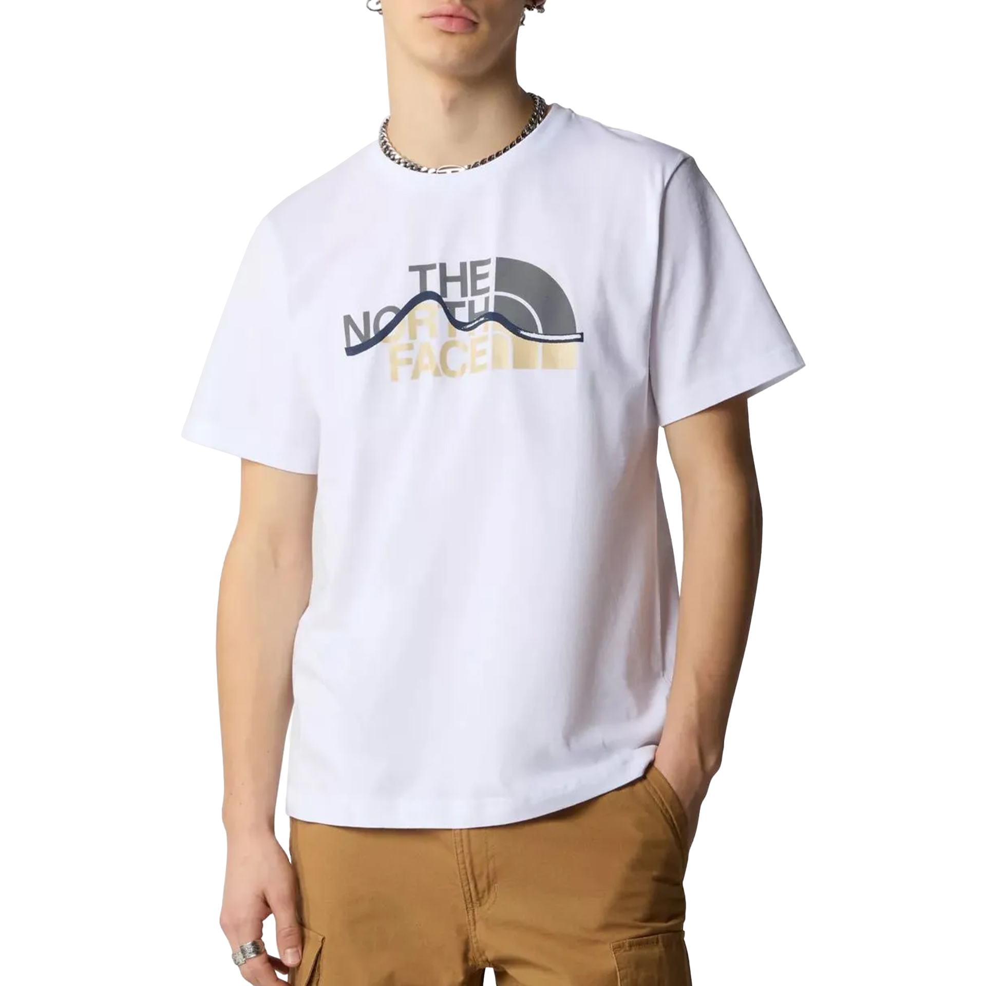 The North Face T-shirt M Mountain Line White