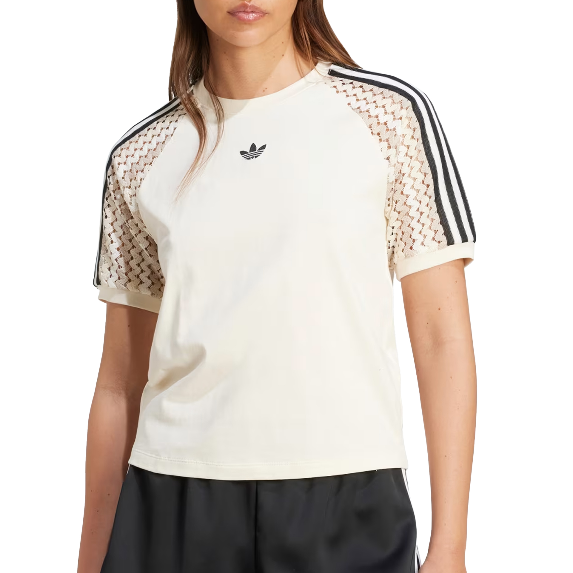 adidas Originals T-shirt Com Mangas Em Croche Wonder White