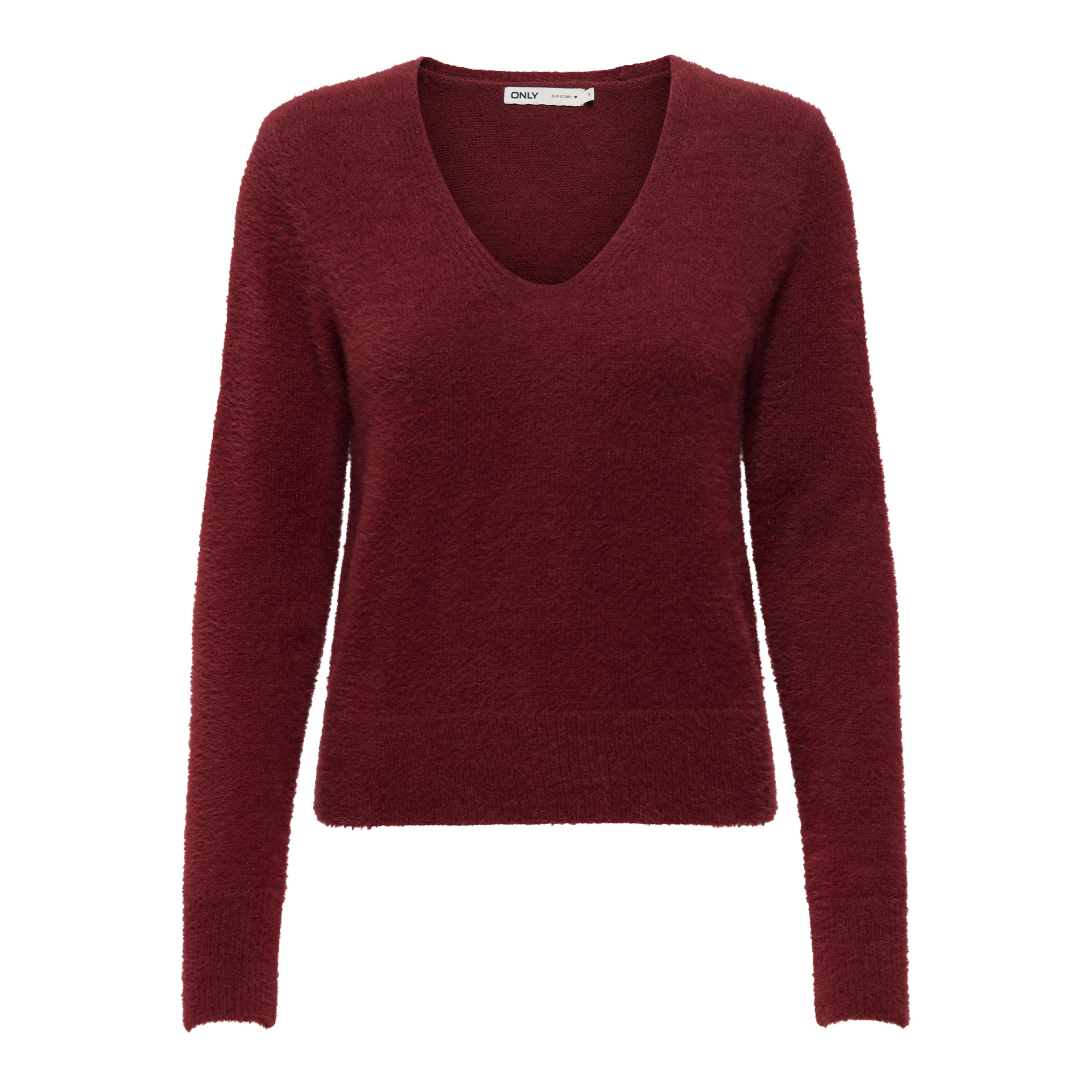 Only Camisola Ella Piumo V-Neck Knt Cabernet