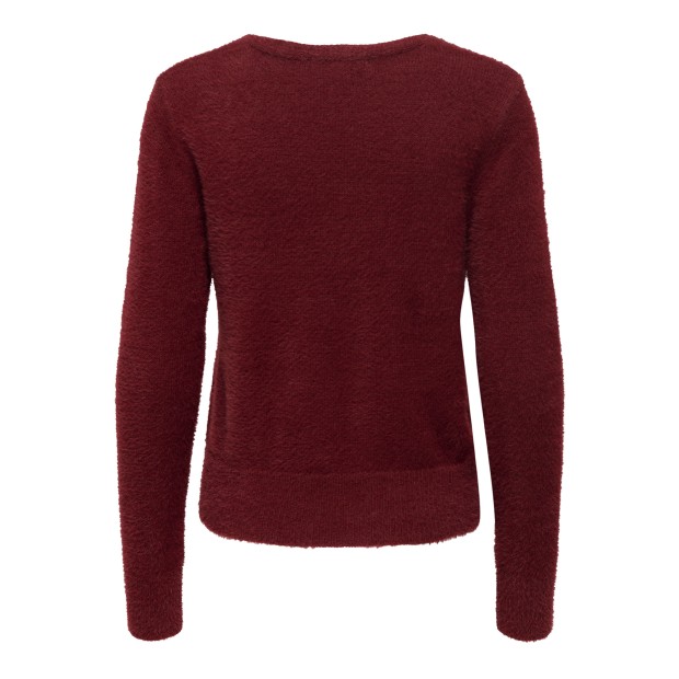 Only Camisola Ella Piumo V-Neck Knt Cabernet
