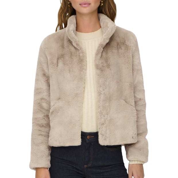Only  Casaco Newvida Life Faux Fur Otw Humus