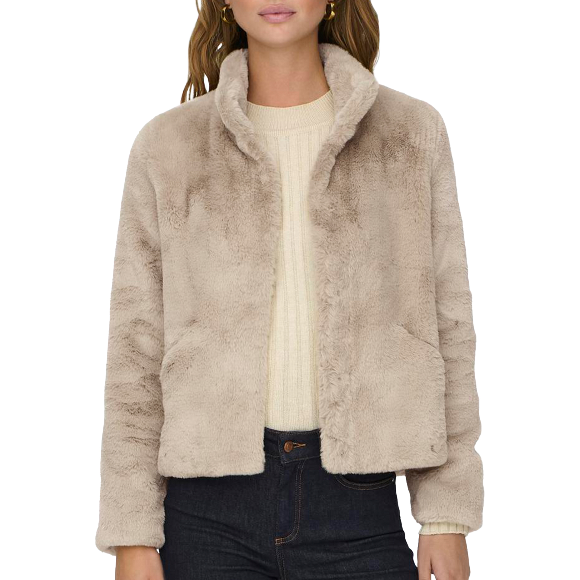 Only Casaco Newvida Life Faux Fur Otw Humus