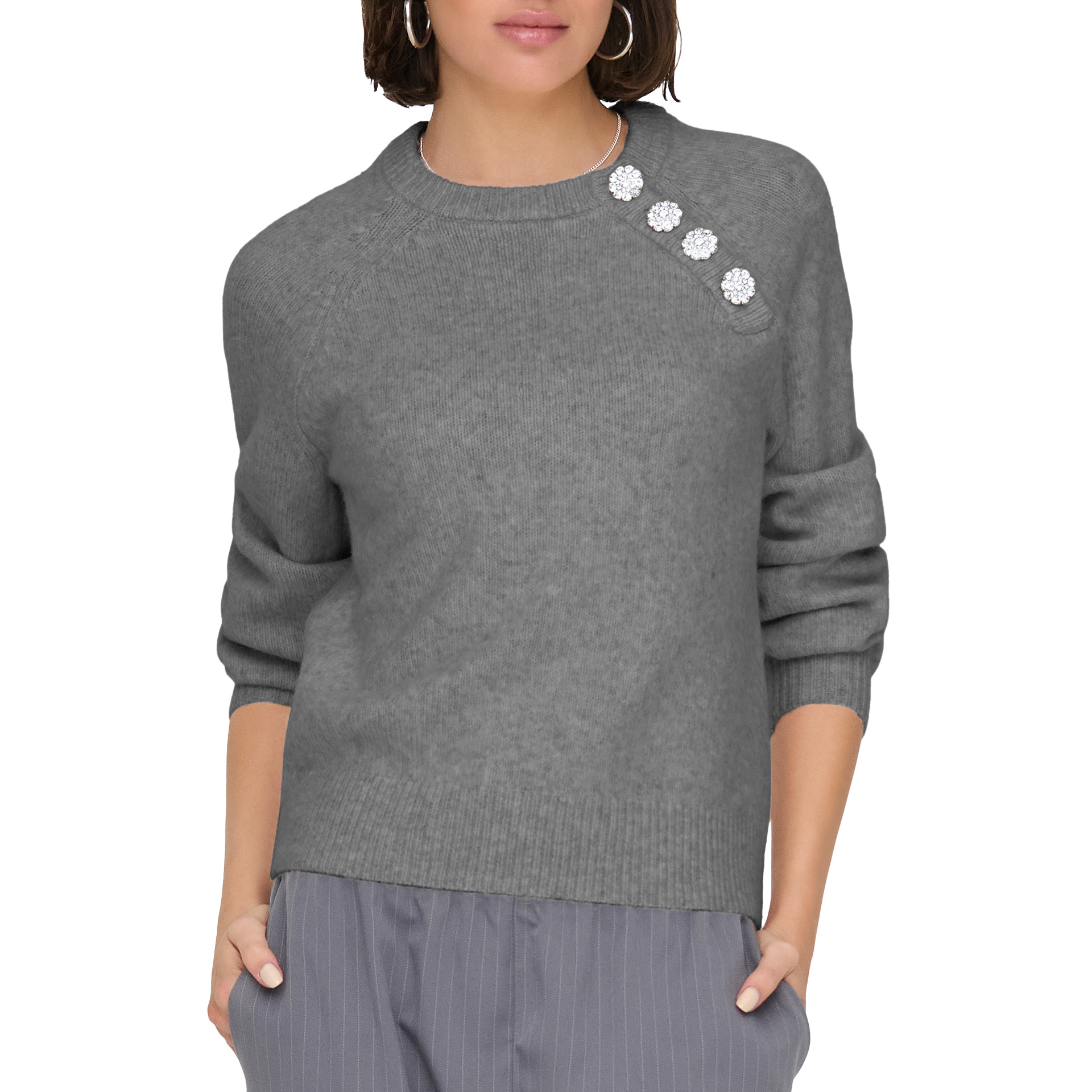 Only Sweat Lauren Life Knt Medium Grey Melange