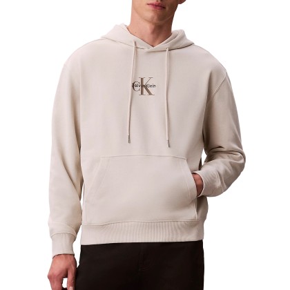 Calvin Klein Sweat Eu 350terry Micro Monologo Ho White