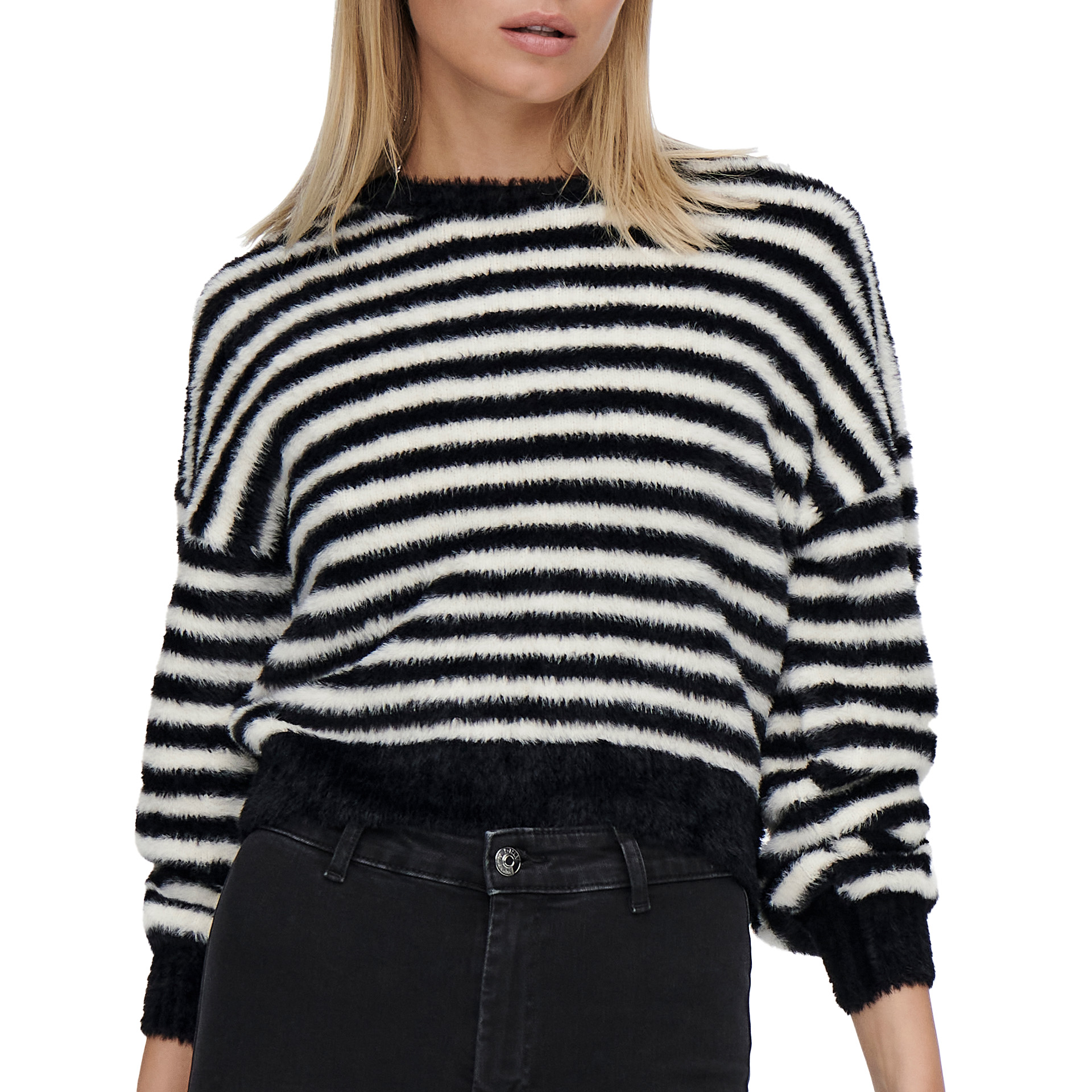 Only Camisola Piumo Knt Black W. Egret