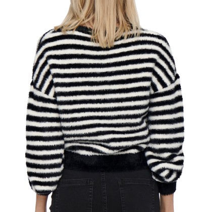 Only  Camisola Piumo  Knt  Black W. Egret