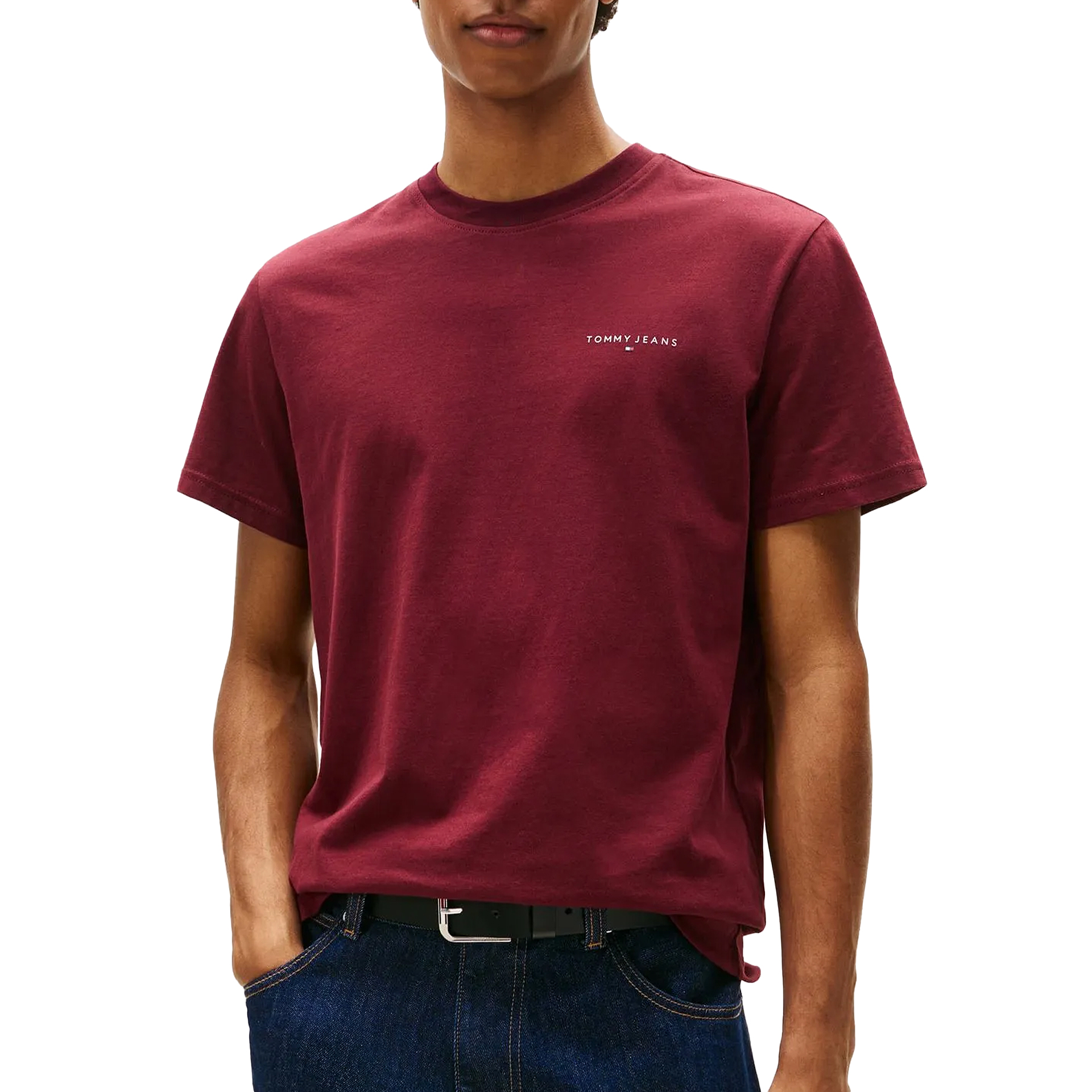 Tommy Hilfiger T-shirt Slim Linear Chest Red Wine
