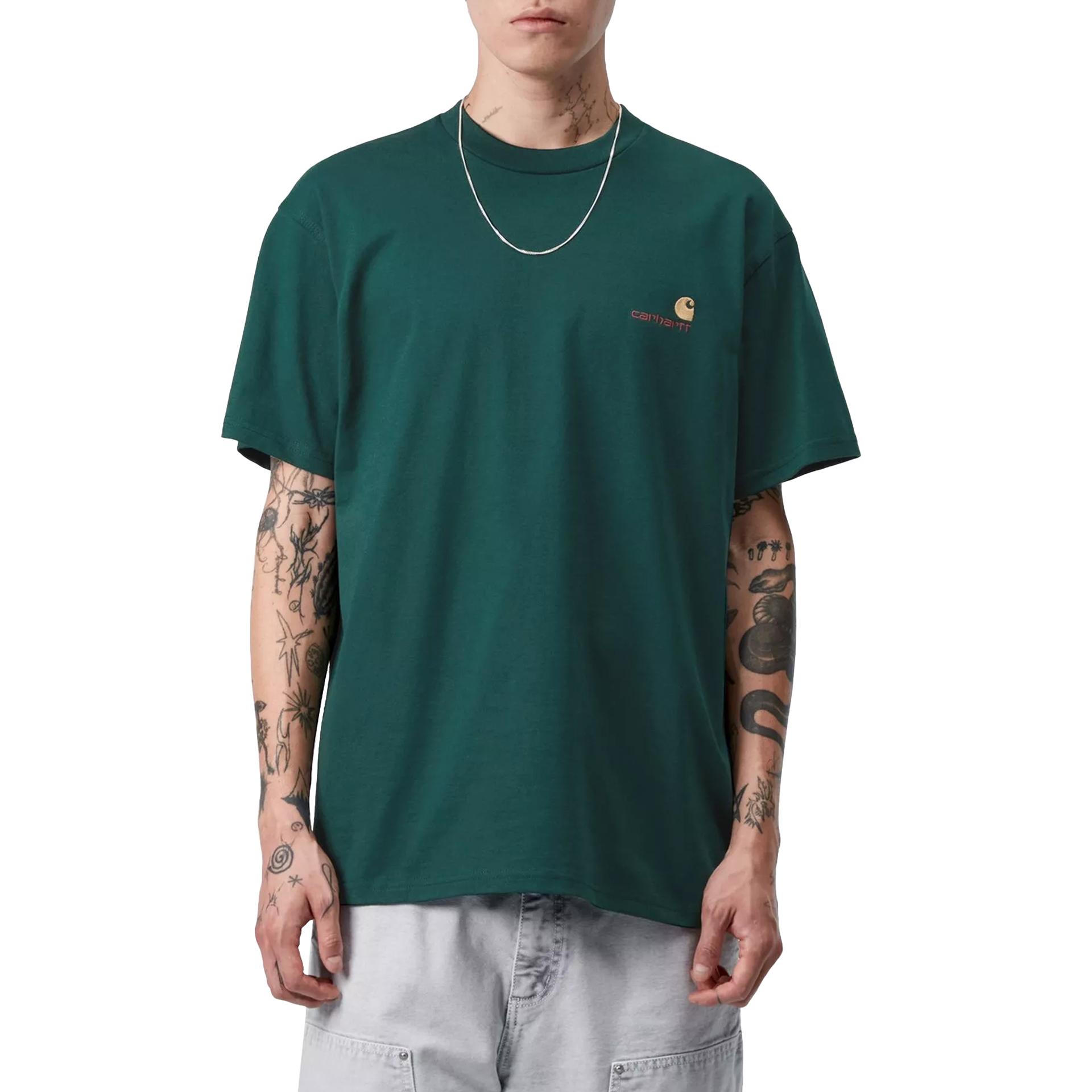 Carhartt Wip T-shirt S/s American Script Dark Fir