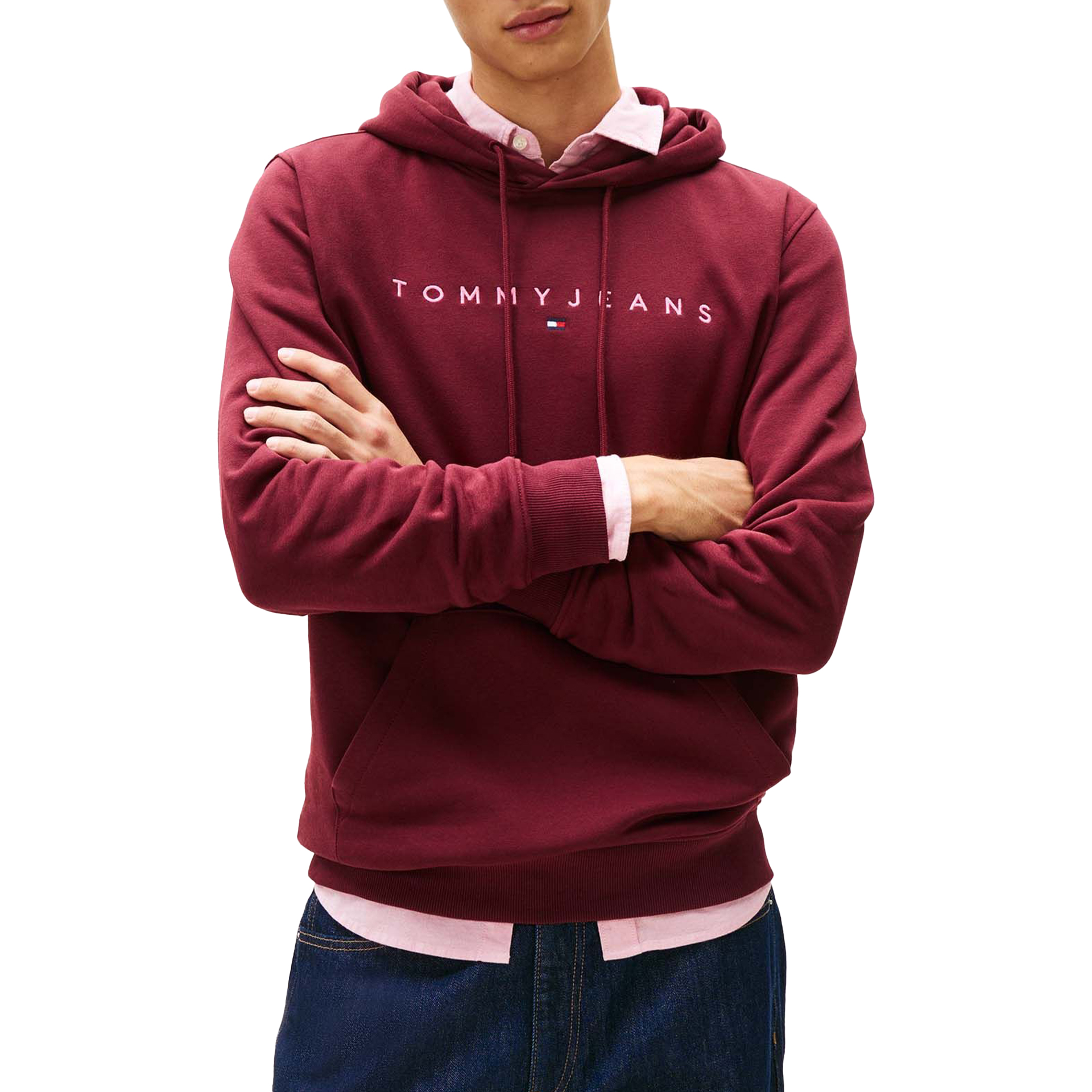 Tommy Hilfiger Sweat Reg Linear Logo Red Wine Multi