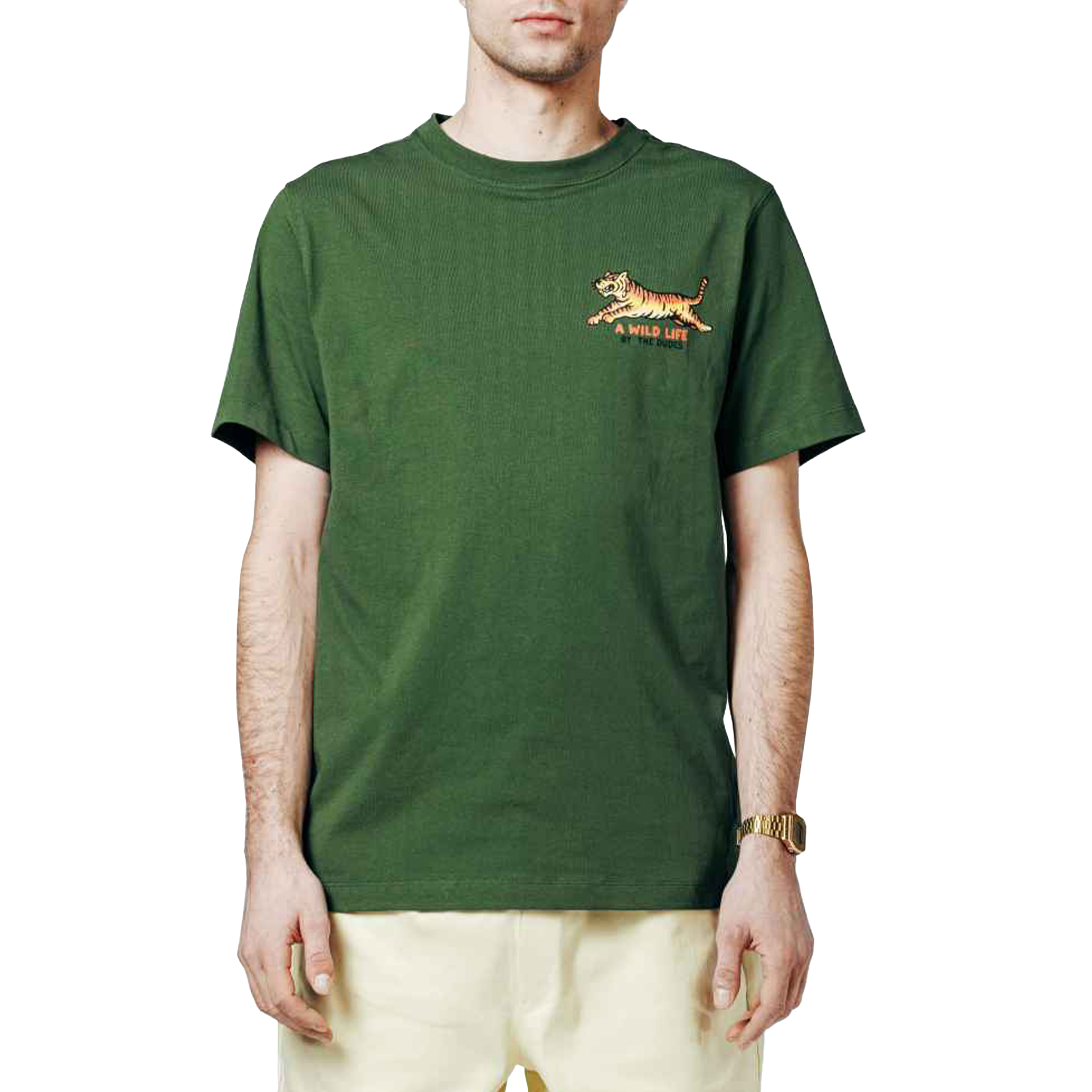 The Dudes T-shirt A Wild Life Classic Premium Bottle Green