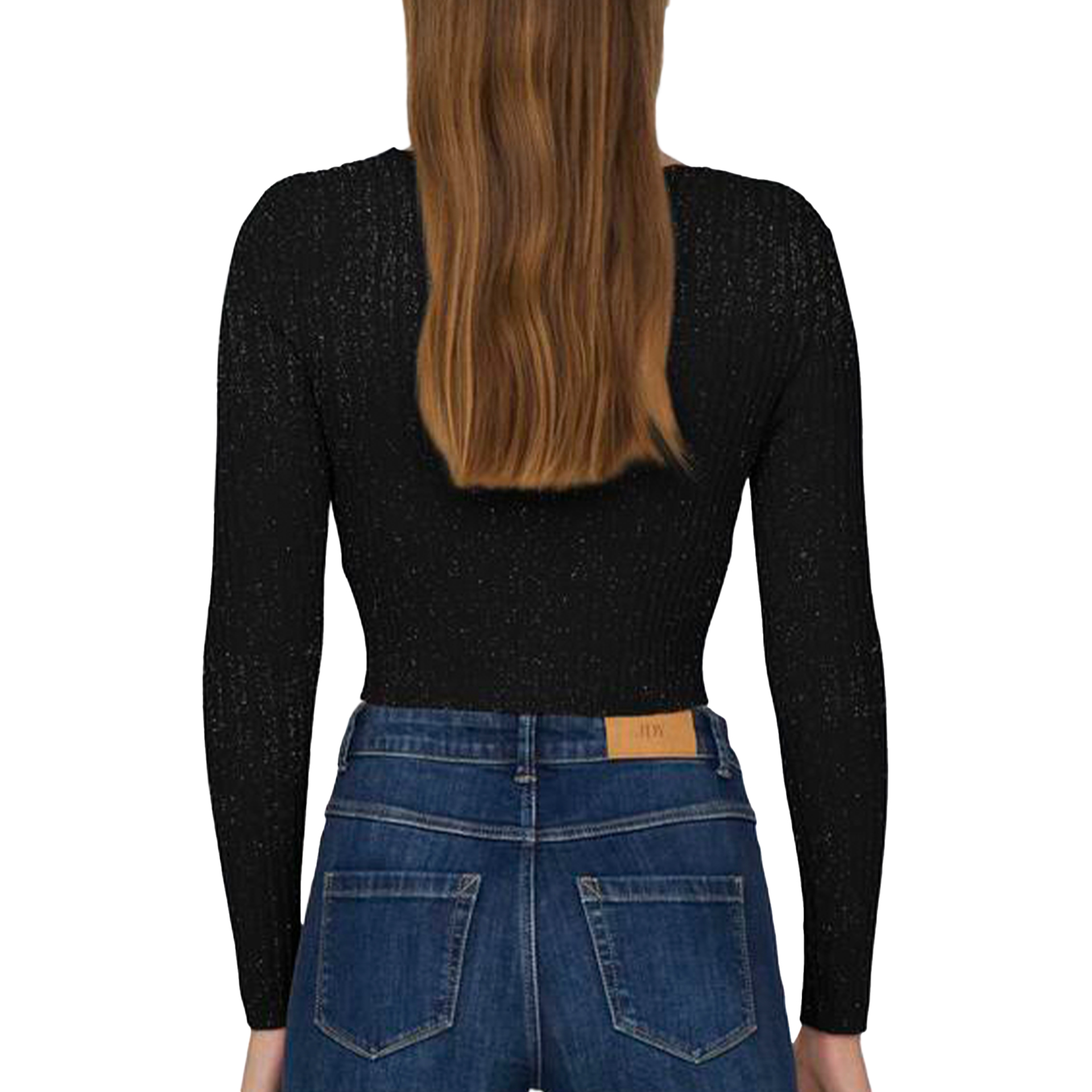 Only Camisola Charlotte Crop Glitter Black