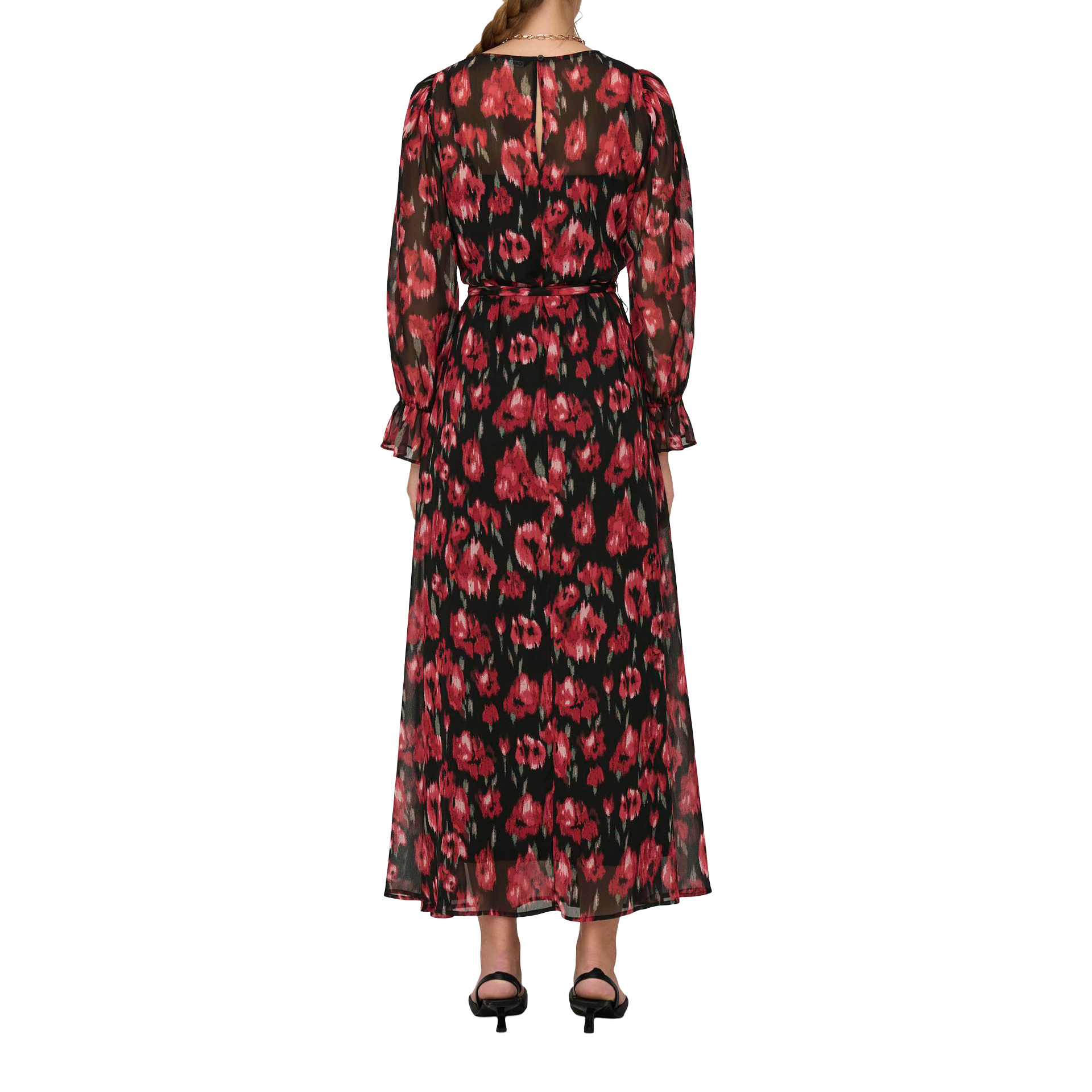 Only Vestido Marise L/s Ankle Poppy Red Ik