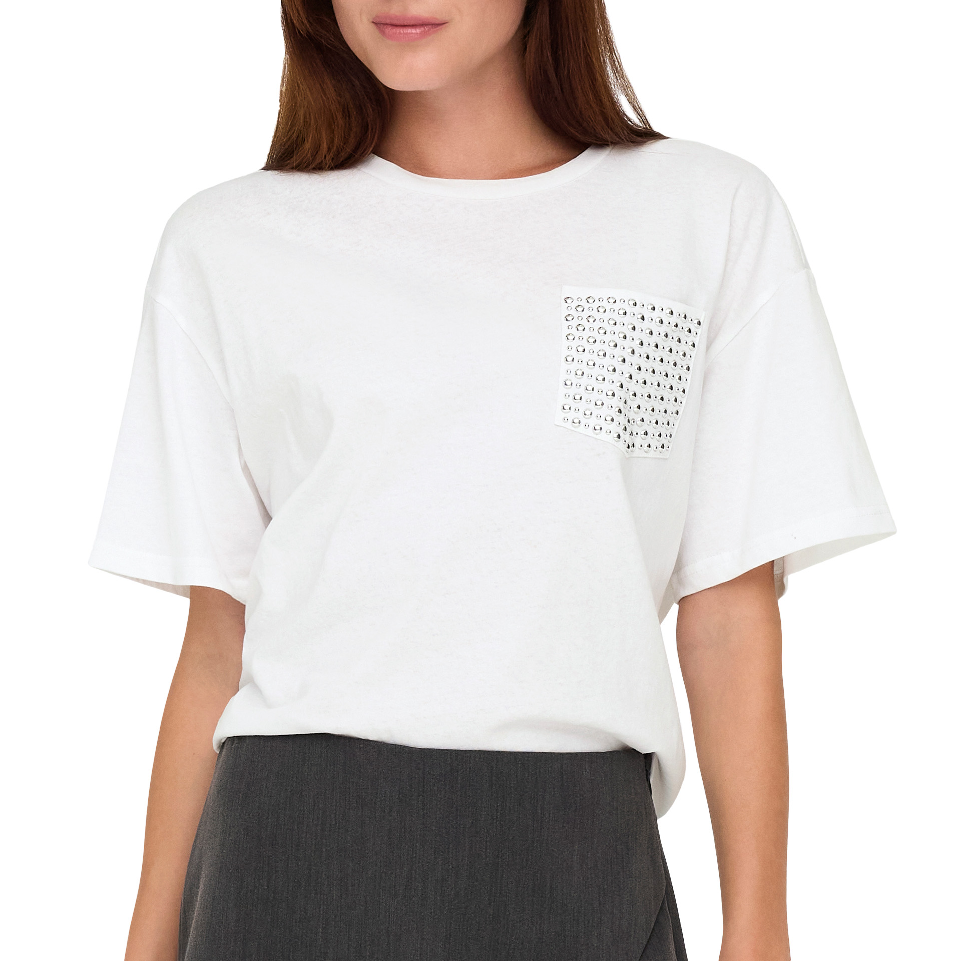 Only Onlterza S/s O-neck Top Box Jrs Bright White