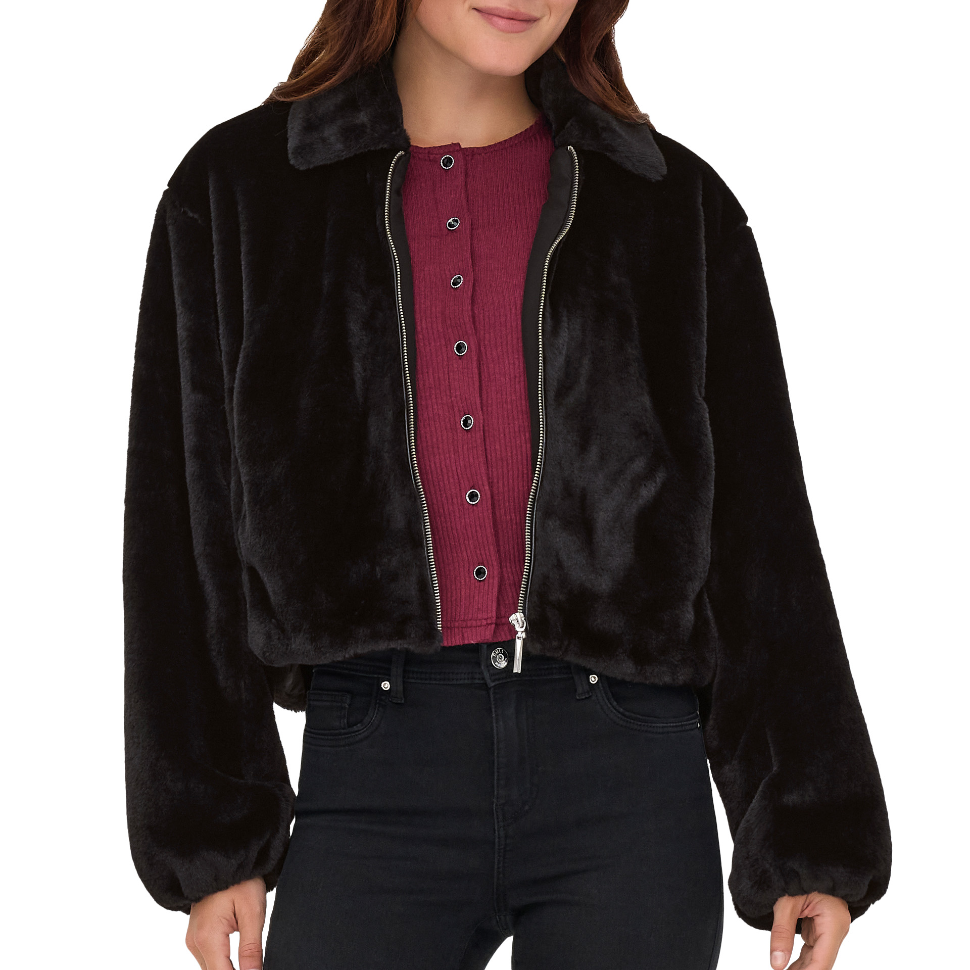 Only Casaco Dana Life Faux Fur Otw Black