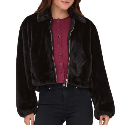 Only  Casaco Dana Life Faux Fur Otw Black