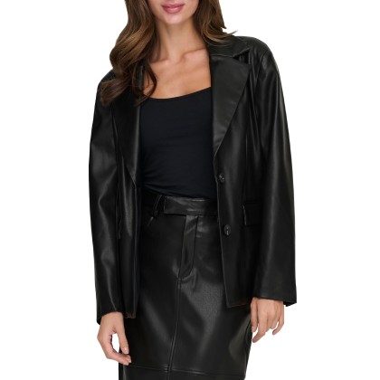 Only  Casaco Verona Faux Leather Fit Otw Black