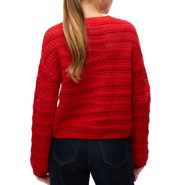 Vero Moda Vmlilja Ls O-neck Pullover Ga Fiery Red