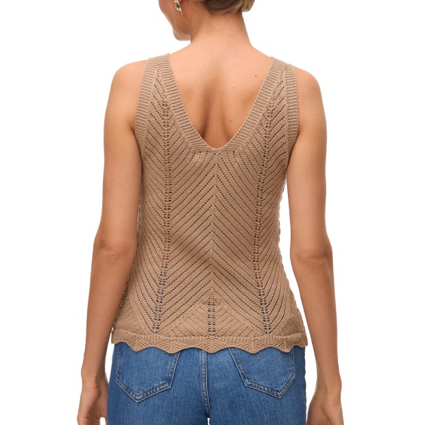 Vero Moda Vmnoel Sl V-neck Top Fr Silver Mink W. Gold Lurex