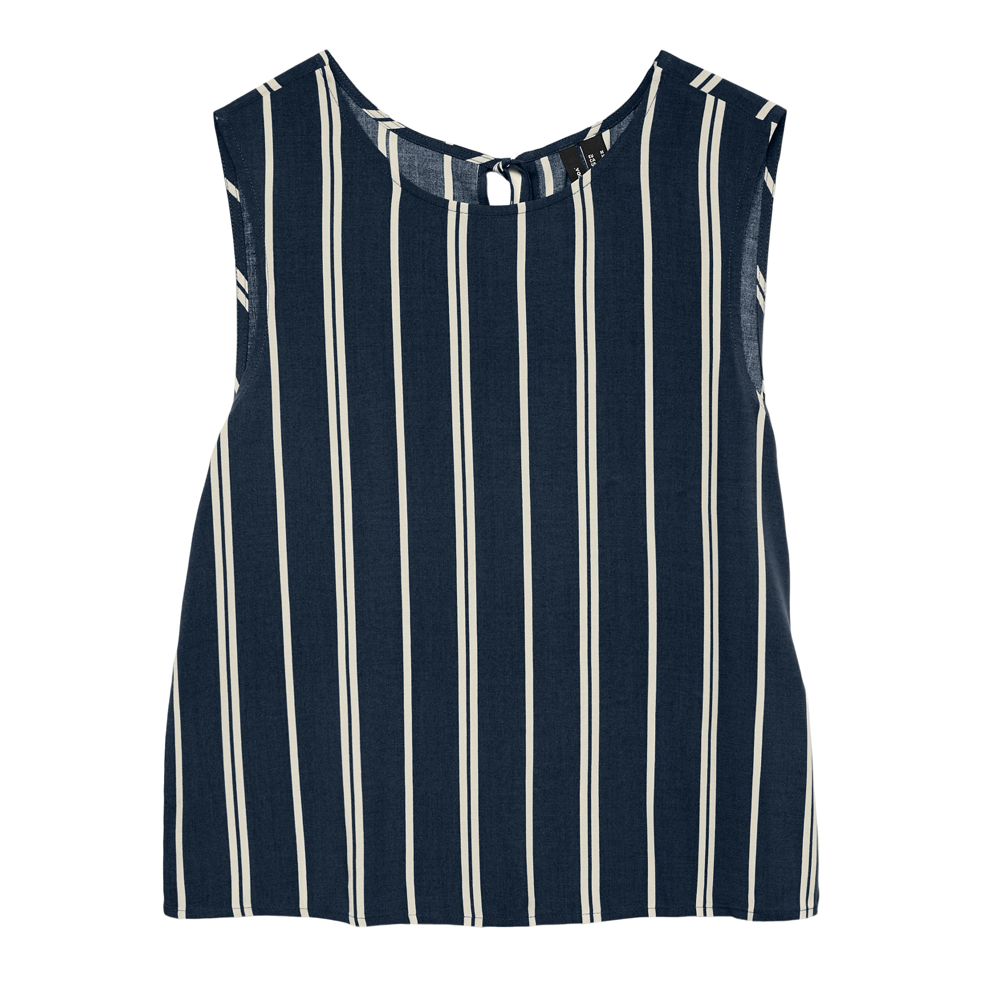 Vero Moda Vmchristina Sl Short Stripe Top Wvn Ga Navy Blazer Birch